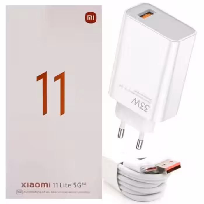 شارژر 33 وات شیائومی مدل Mi 11 Lite به همراه کابل شارژ