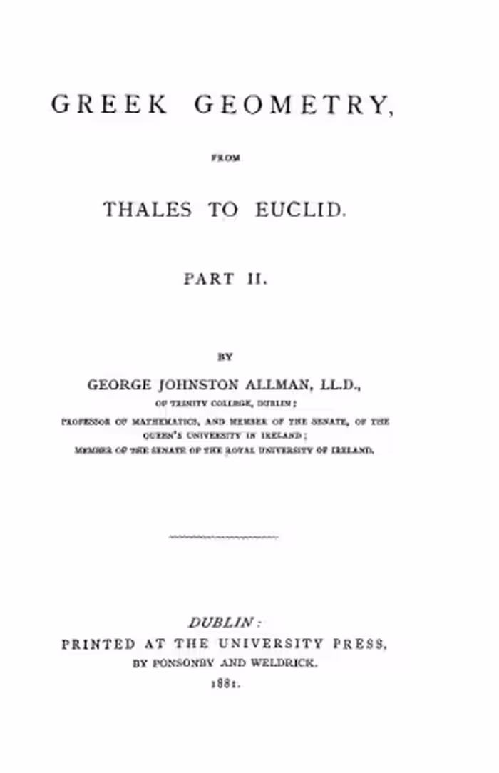 خرید و دانلود نسخه کامل کتاب Greek geometry. From Thales to Euqlid