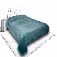 پتو گلبافت GOLBAFT دونفره گل برجسته تکرنگ سایز 220*240 سانتی متر