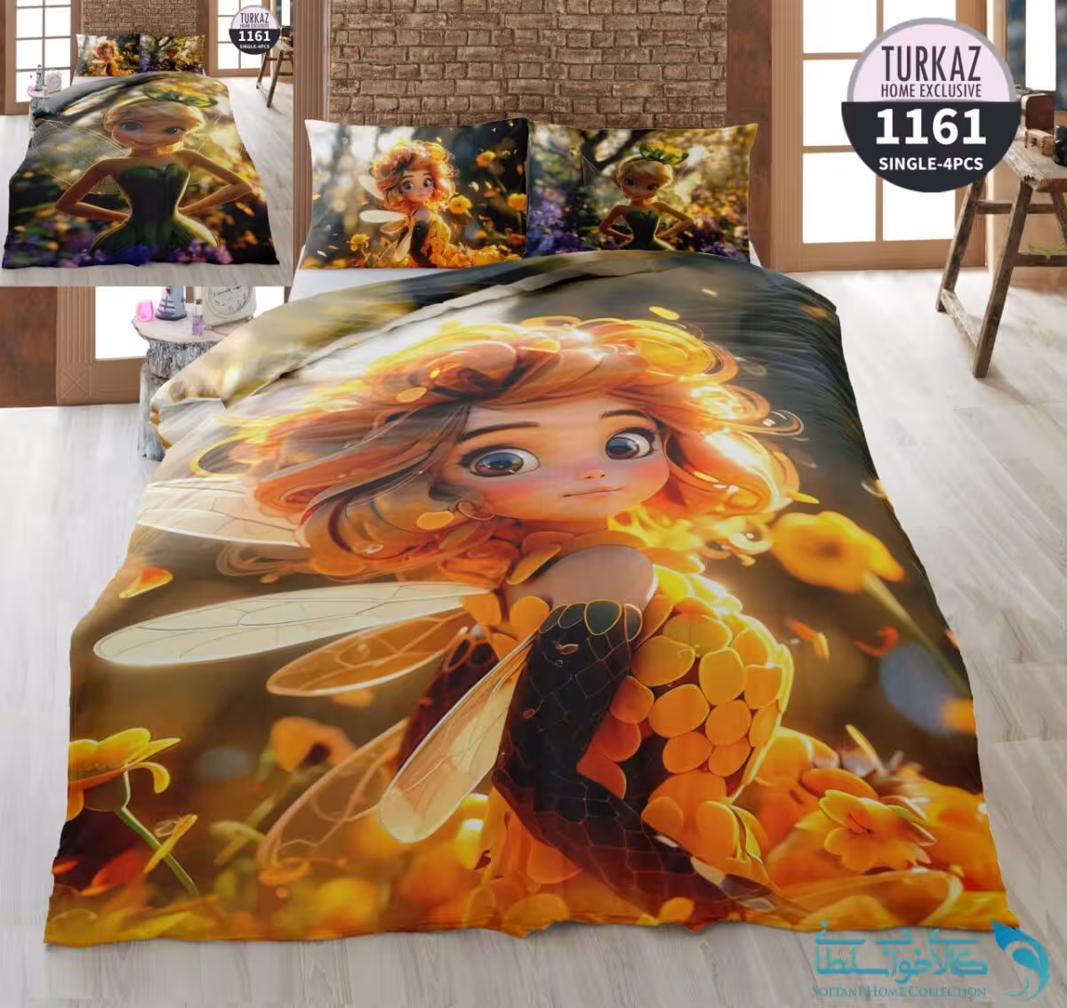 روتختی طرح پری ها یک نفره برند Turkaz کد 1161