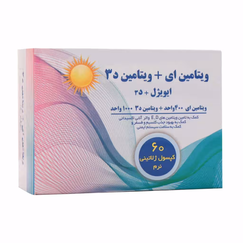 سافت ژل ایویژل ویتامین ای 400 پلاس د3 1000 دانا 60 عدد