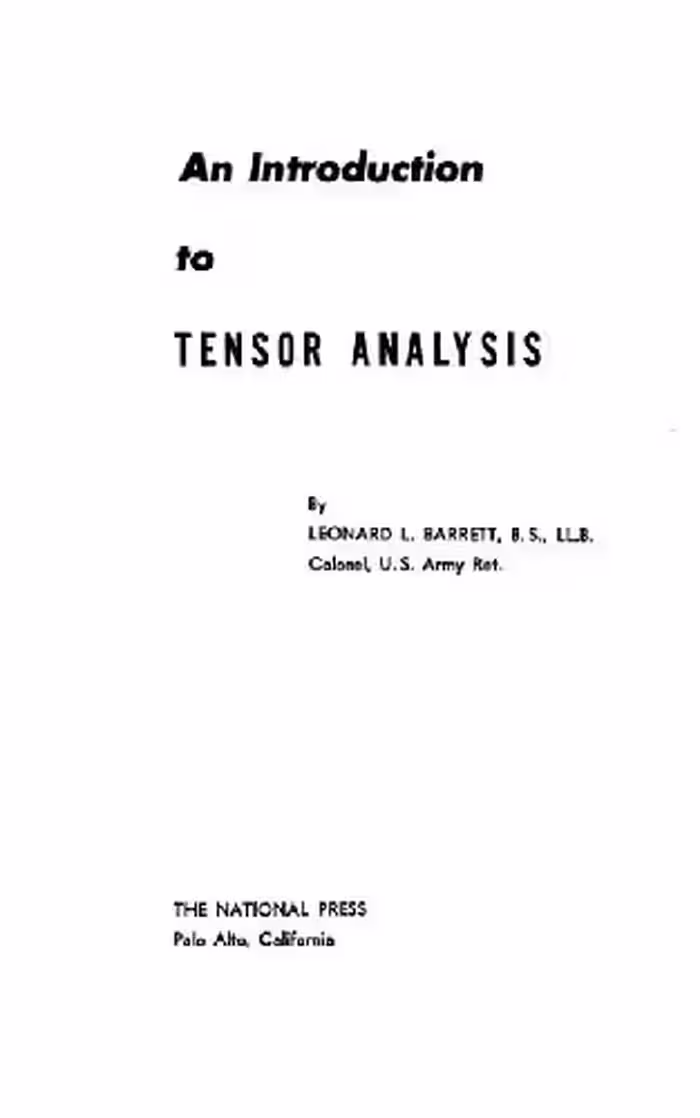 خرید و دانلود نسخه کامل کتاب An introduction to tensor analysis