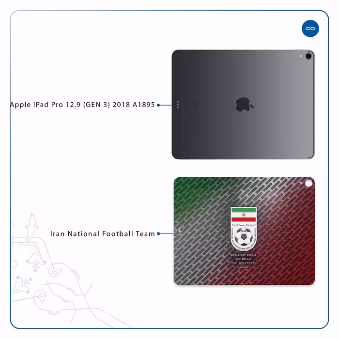 برچسب پوششی ماهوت مدل Iran-National-Football-Team مناسب برای تبلت اپل iPad Pro 12.9 (GEN 3) 2018 A1895