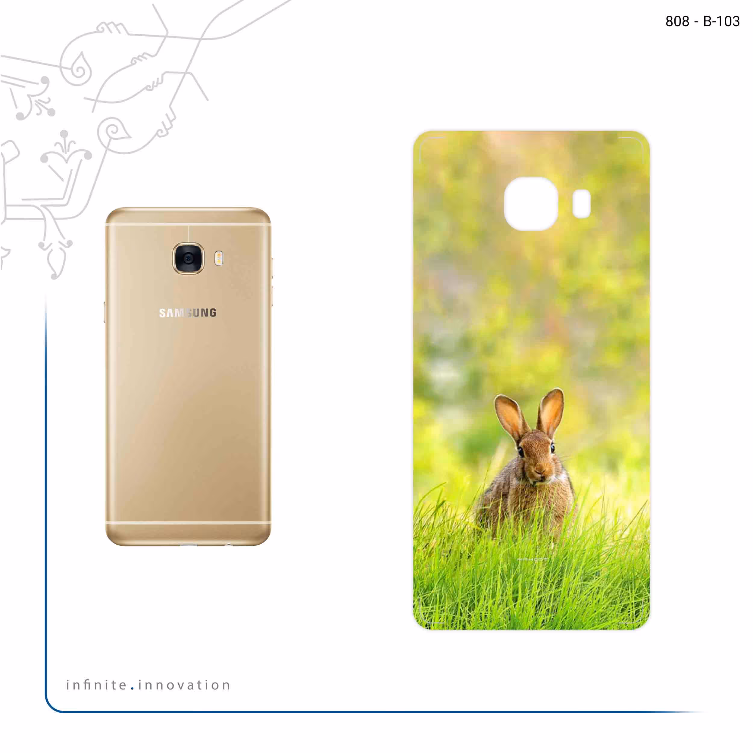 برچسب پوششی ماهوت مدل Rabbit مناسب برای گوشی موبایل سامسونگ Galaxy C5