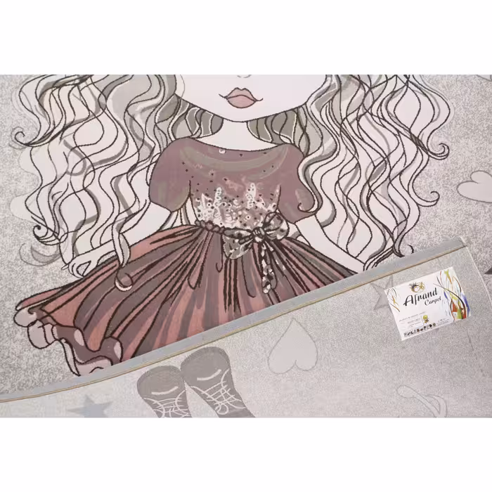 فرش ماشینی افرند طرح دختر کوچولو کد 163