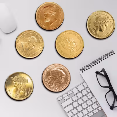 زیر لیوانی لوکسینو مدل کلکسیون سکه ها مجموعه 6 عددی