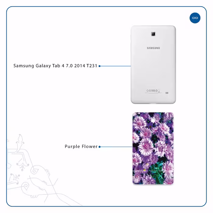 برچسب پوششی ماهوت مدل Purple-Flower مناسب برای تبلت سامسونگ Galaxy Tab 4 7.0 2014 T231