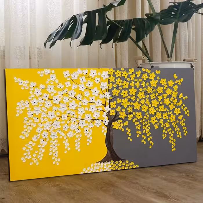 تابلو نقاشی اکریلیک مدل درخت کد 0130