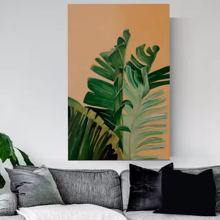 تابلو نقاشی رنگ روغن طرح برگ انجیری مدل FM05