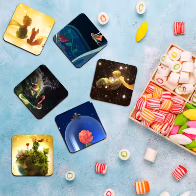 زیر لیوانی لوکسینو مدل شازده کوچولو کد Shahrad_19 مجموعه 6 عددی