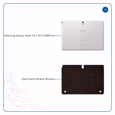 برچسب پوششی ماهوت مدل Dark-Gold-Stripes-Wood مناسب برای تبلت سامسونگ Galaxy Note 10.1 2012 N8010