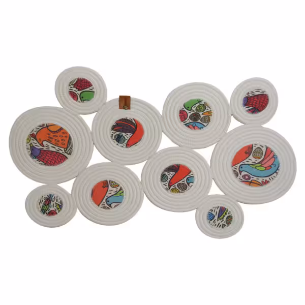 بنیس رانر نخ کتان 60 سانت طرح پرنده و تخم مرغ