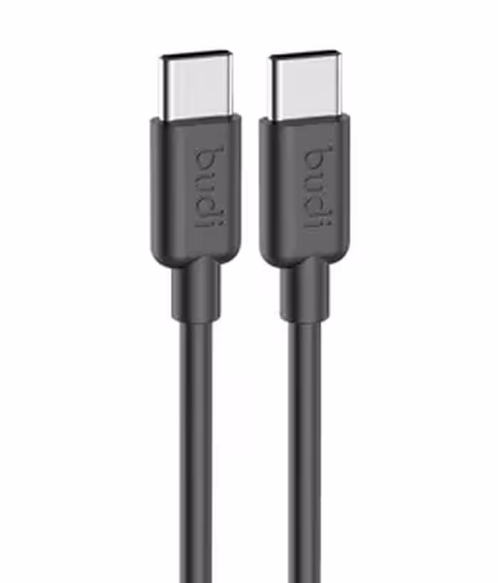 کابل شارژ USB-C به USB-C بودی مدل Budi DC230TT12BS با طول 1.2 متر