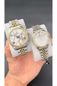 ساعت مچی ست مردانه و زنانه ترک رنگ طلایی و نقره‌ای - 12161