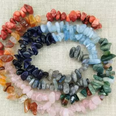 ریسه سنگ هفت چاکرای متعادل 2 شکسته (طول ریسه 40 سانتیمتر است)