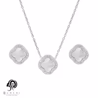 نیم ست نقره زنانه ونکلیف نگین دار مدل NEC C4