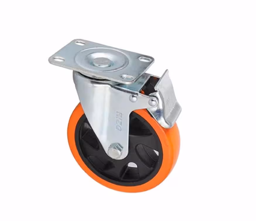 چرخ سایز 12 کفی و پیچی ترمزدار پایه سفید بلبرینگی