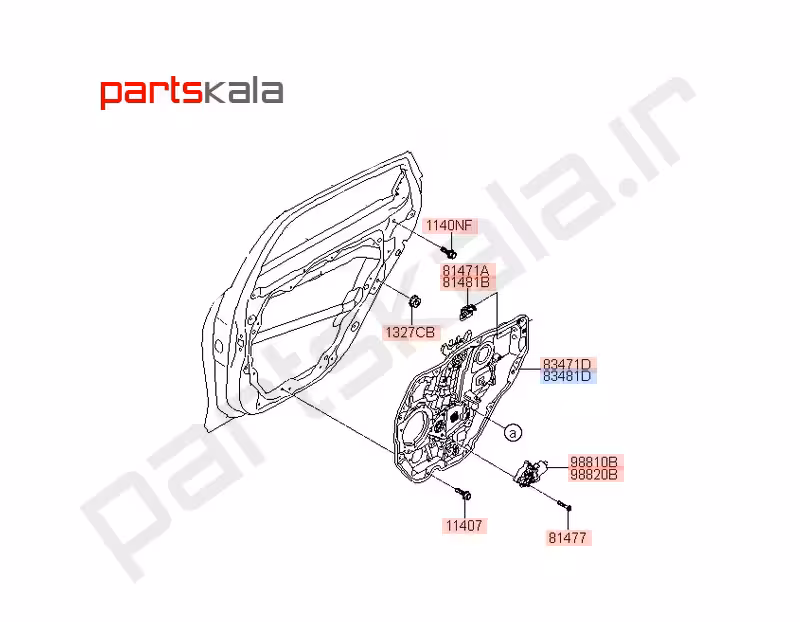 مکانیزم شیشه‌ بالابر جلو چپ آزرا 2018