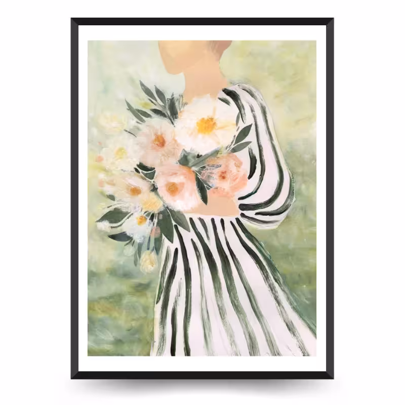 تابلو و پوستر فانتزی دخترانه طرح دسته گل