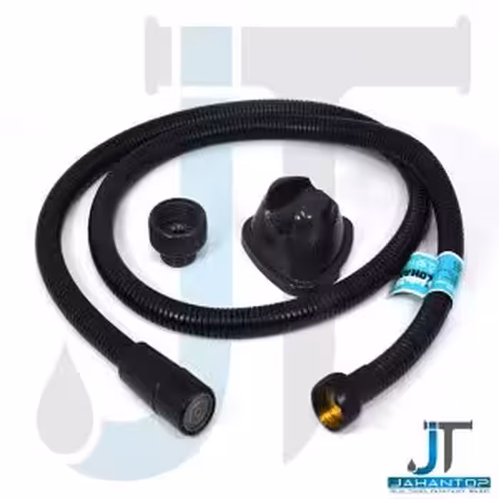 شیلنگ توالت فنری ریزبافت برنجی مشکی کهن