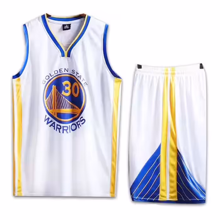 پیراهن شورت بسکتبالی گلدن استیت واریرز سفید استفان کری شماره 30