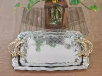 سینی استیل جفتی طرح دار کد 702