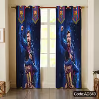 پرده پانچی مخمل چاپی پسرانه کد AD 343