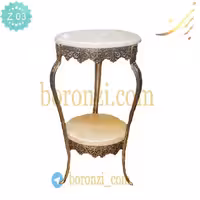 میز تلفن برنزی دو طبقه گنبد سایز 40/35