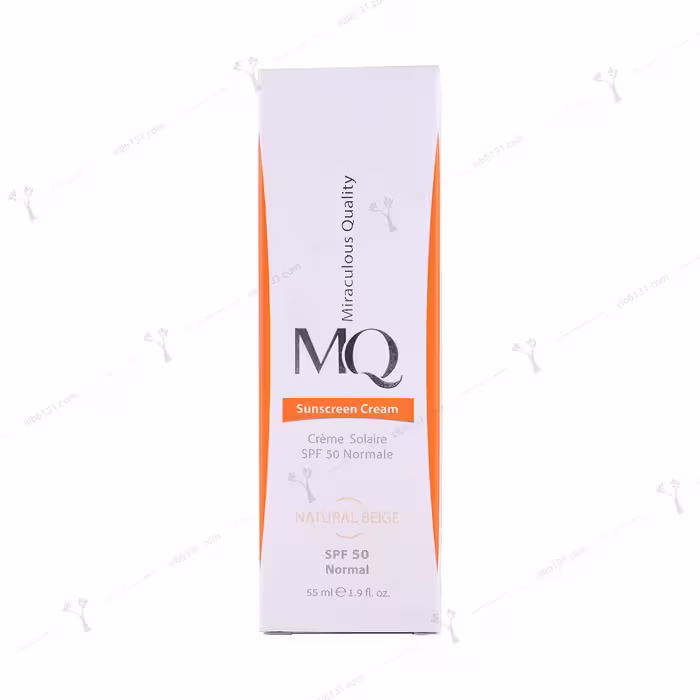 کرم ضد آفتاب ام کیو spf 50 پوست نرمال بژ طبیعی 55 میلی لیتری
