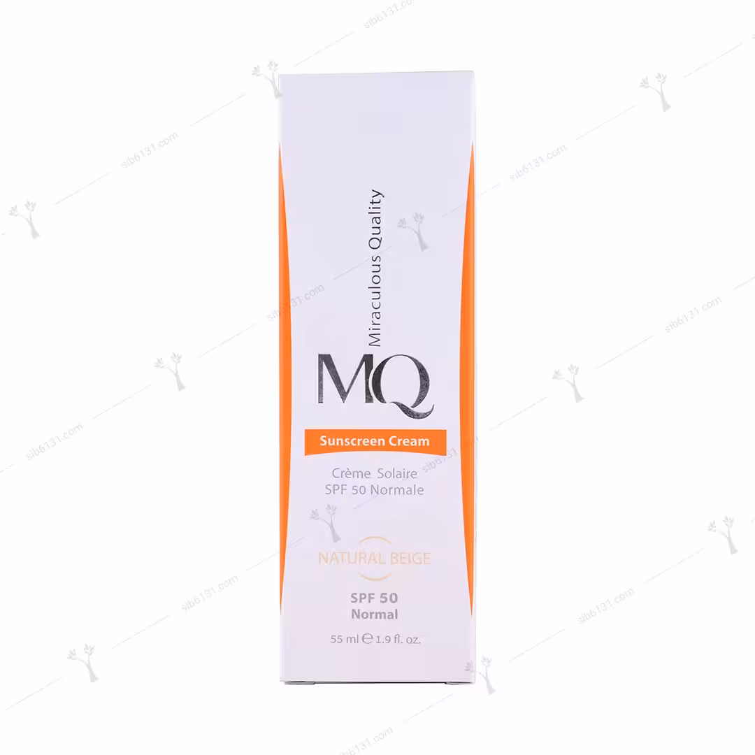 کرم ضد آفتاب ام کیو spf 50 پوست نرمال بژ طبیعی 55 میلی لیتری