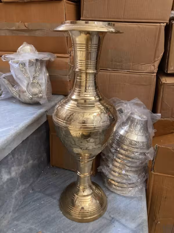 گلدان برنجی هندی 45 سانت