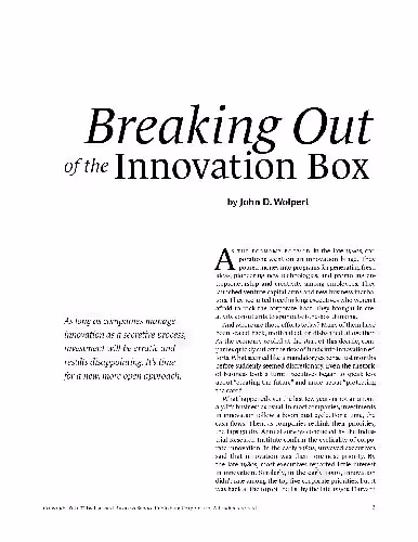 خرید و دانلود نسخه کامل کتاب Breaking out of the Innovation Box - Wolpert
