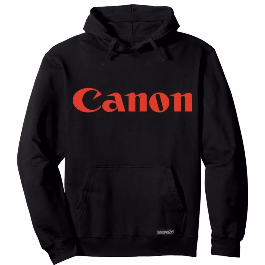 هودی اسپرت مردانه و پسرانه مناسب سرما جنس توکرکی کلاه دار طرح ومدل لگو کانن canonرنگ مشکی