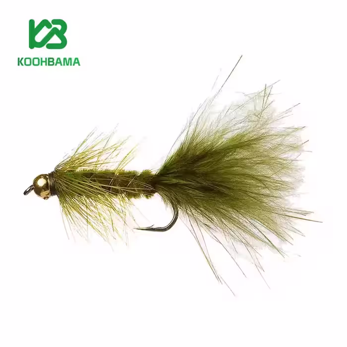 پشه فلای وولی باگر زیتونی Olive & Green Woolly Bugger