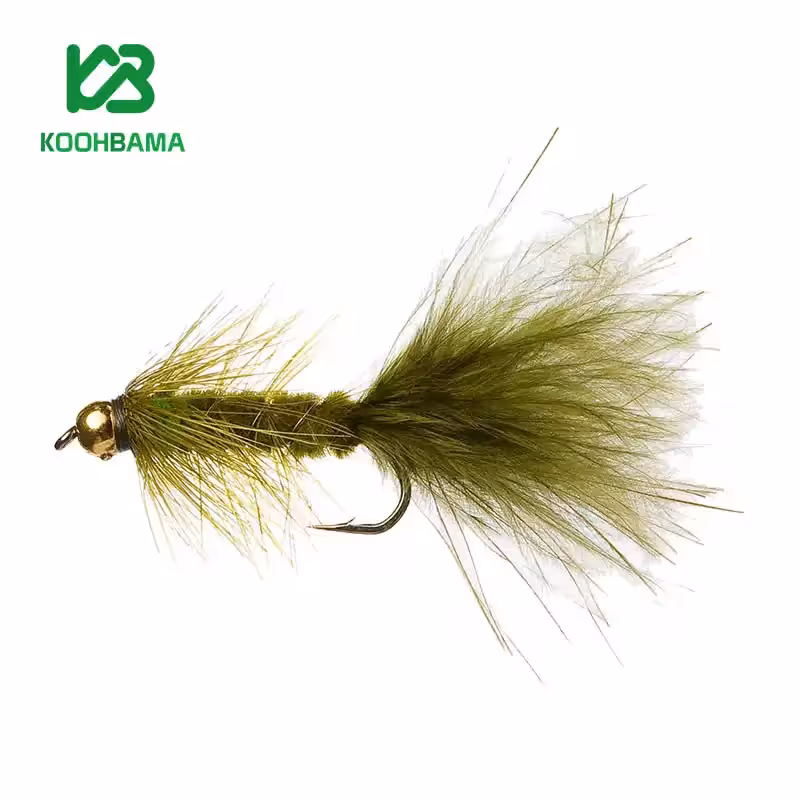 پشه فلای وولی باگر زیتونی Olive & Green Woolly Bugger