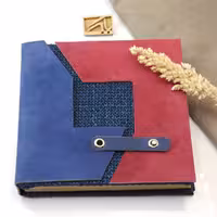 دفتر دستساز نیهان مربع سرمه ای صورتی ED Consept Store Handmade notebook Covert deep blue pink Square