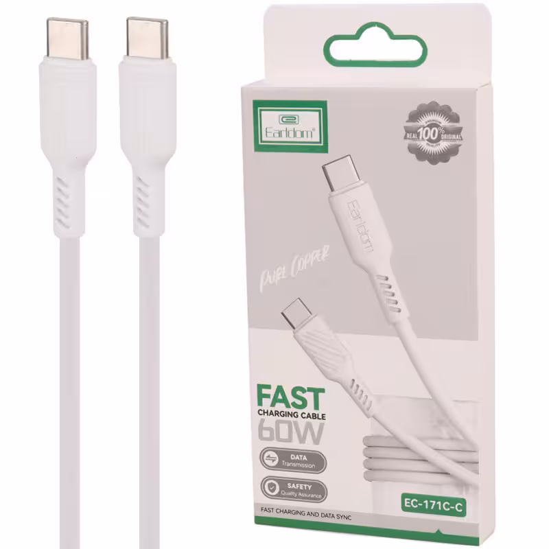 کابل تبدیل فست شارژ Earldom EC-171C-C Type-C To Type-C 60W 1m