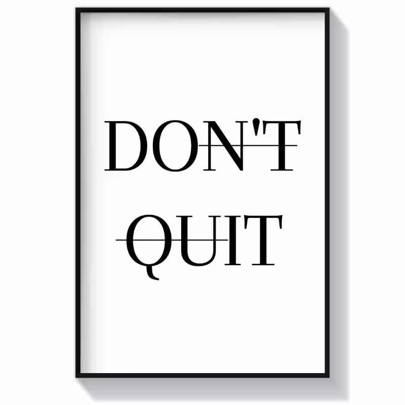تابلو تایپوگرافی طرح Dont Quit