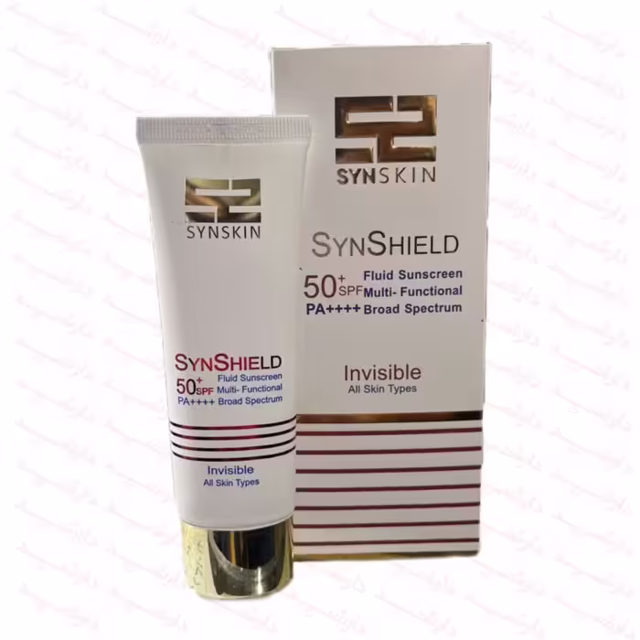 کرم ضد افتاب فلوئید ساین اسکین  SPF50 بدون رنگ مناسب انواع پوست 50 گرم