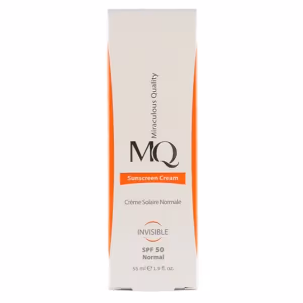 کرم ضدآفتاب پوست نرمال بی‌رنگ SPF50 ام‌کیو 55 میلی‌لیتر MQ
