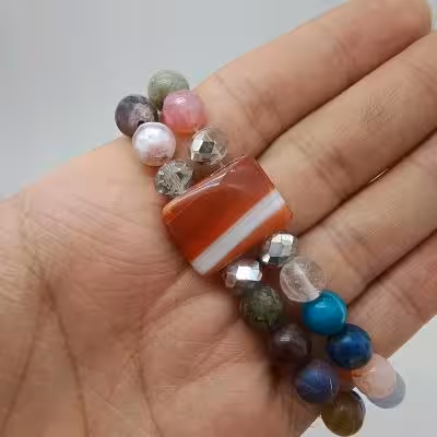 دستبند سنگی دوردیفه کد ر318