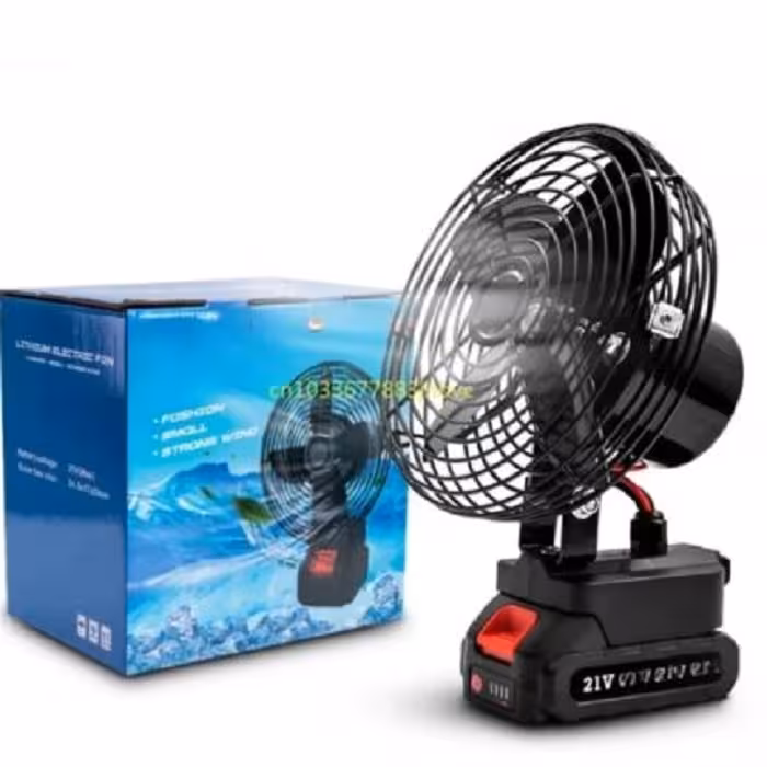 پنکه شارژی 21 ولت چرخشی lithium electric fan