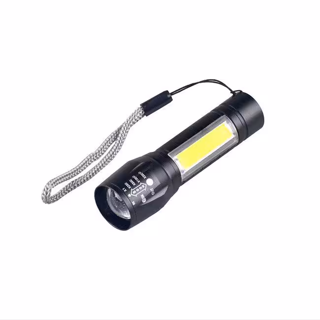 چراغ قوه جیبی بند دار COB USB