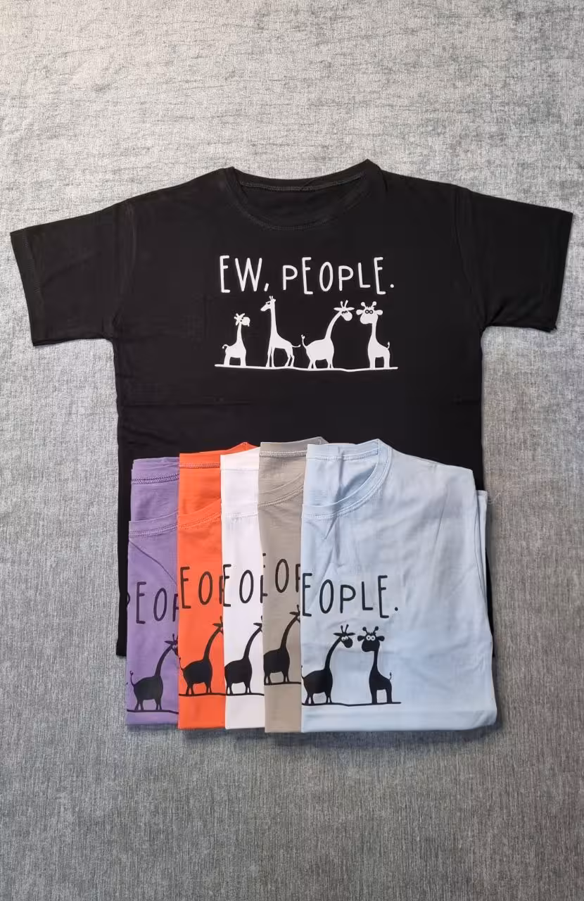 تیشرت نخ پنبه طرح زرافه کد 3531