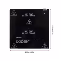 خرید و قیمت هیت بد آلومینیومی MK3 با ابعاد 235X235*3mm و 24V پرینتر سه بعدی