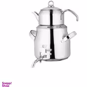 کتری استیل با دو قوری دسته دو تکه 5/5 لیتر (KST) کد 4060TP