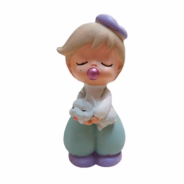 مجسمه مدل پسر و سگ