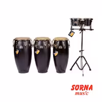 تومبا سه تايي با بانگو و پايه مدل Elite Congas Pearl