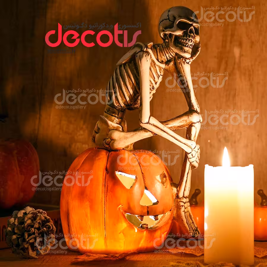 مجسمه اسکلت هالووین مدل متفکر