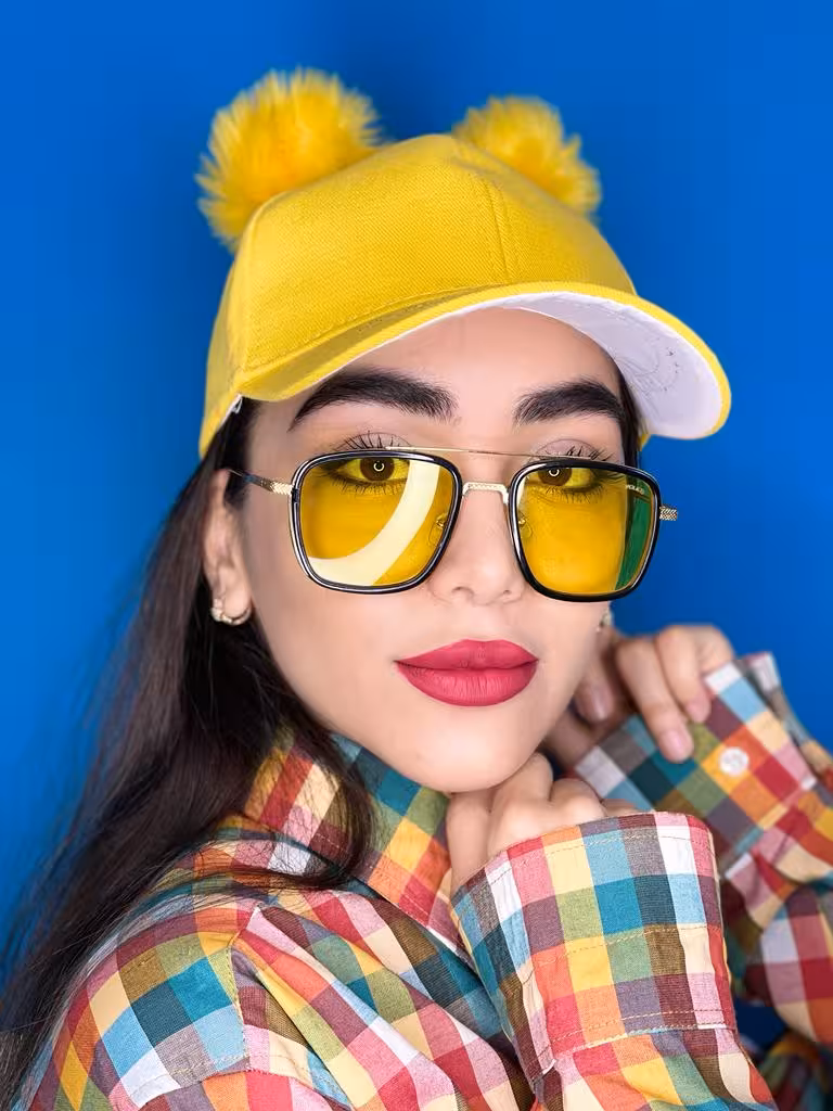 عینک افتابی tv فلزی زرد